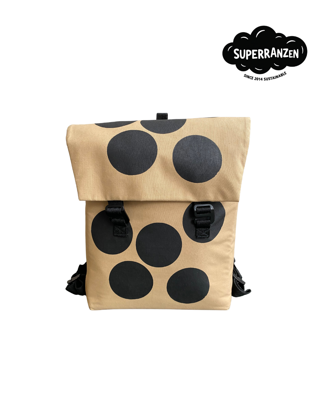 BIG Dots Black - Organic Schulrucksack Bagpack