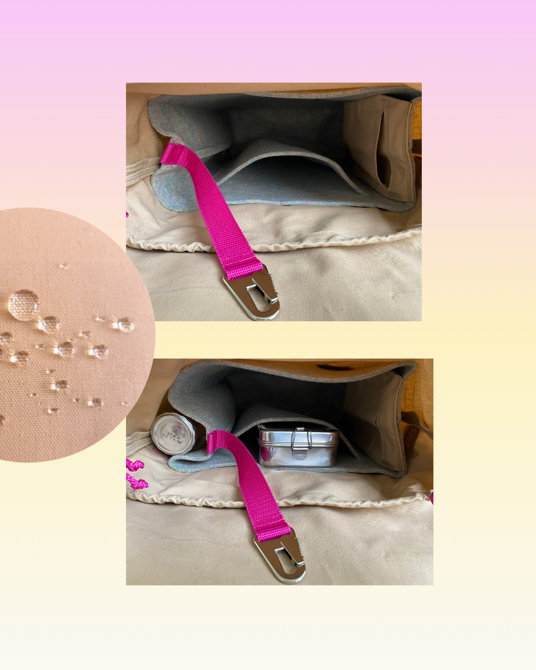 Bloomy Dots Schultasche Gold Pink