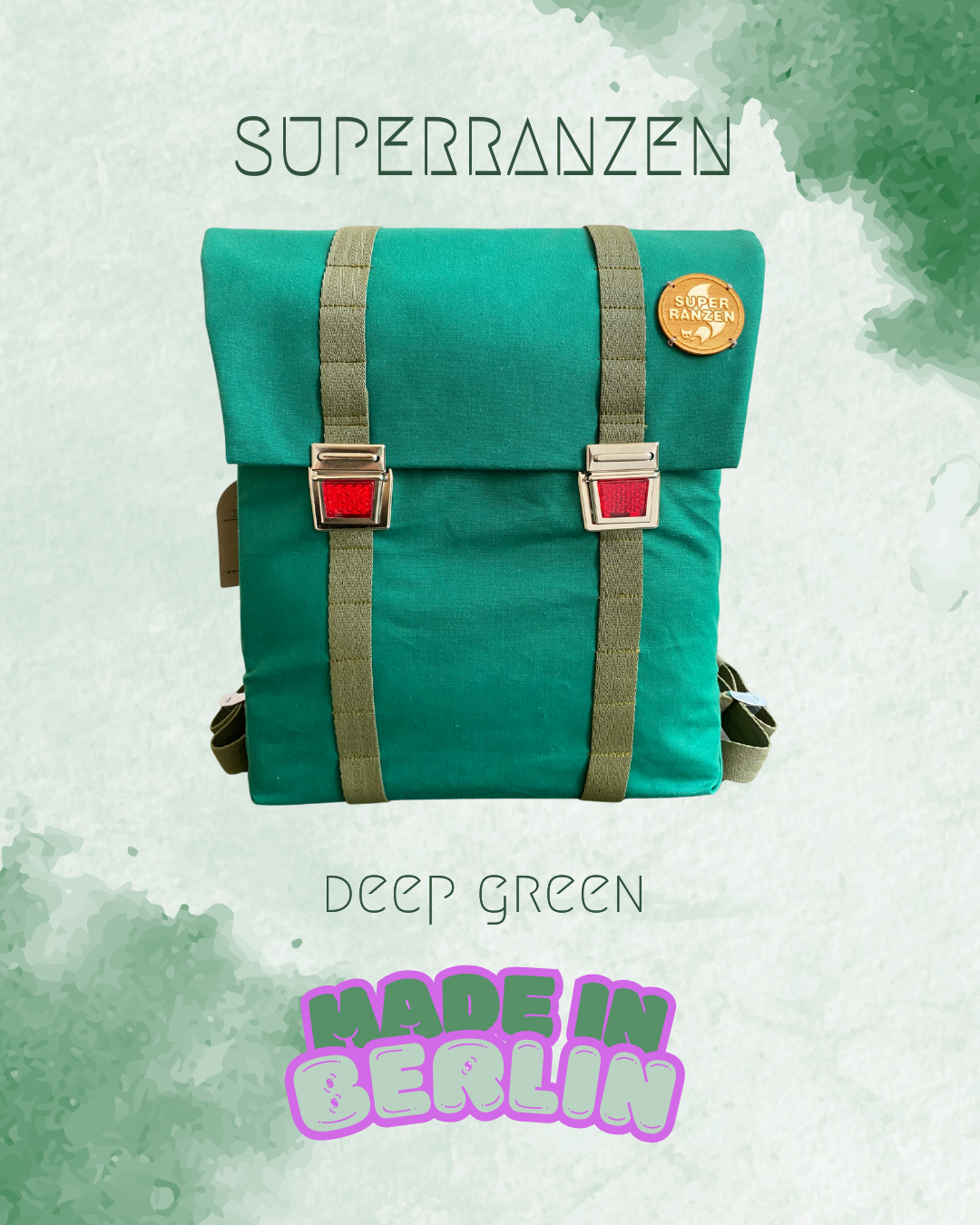 SCHOOL BAG PINK FLAMINGO CAT EYES Green