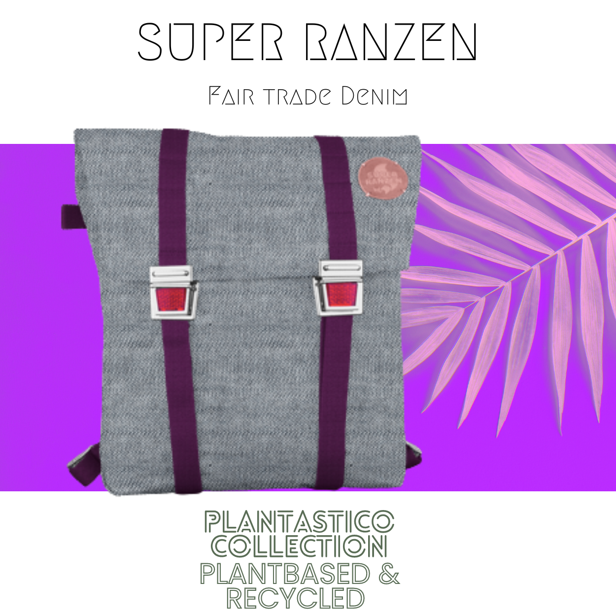 Fair Denim Schultasche Lilac