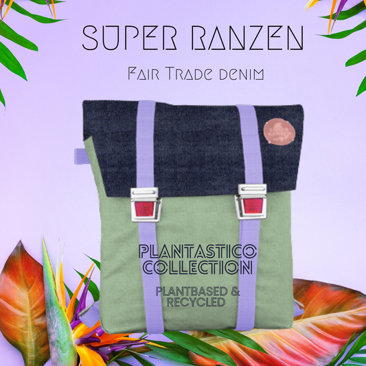 Fair Denim Schultasche Farn Flieder