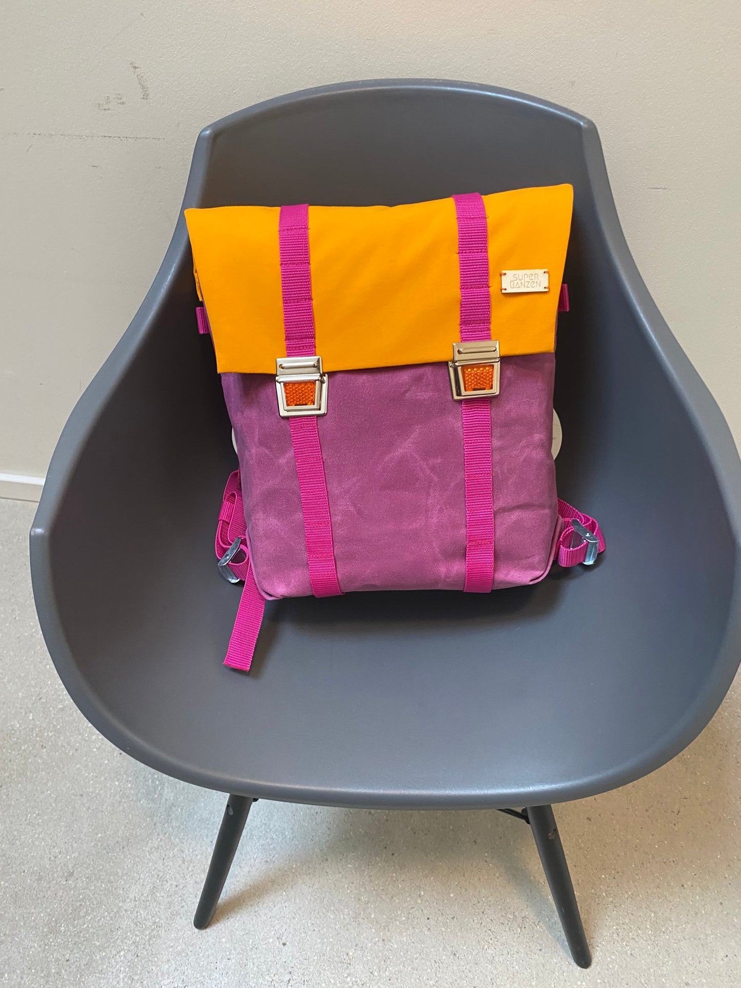Berry Orange Waxed Canvas Schulranzen