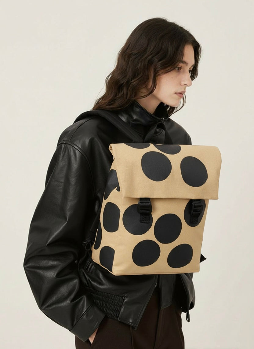 BIG Dots Black - Organic Schulrucksack Bagpack