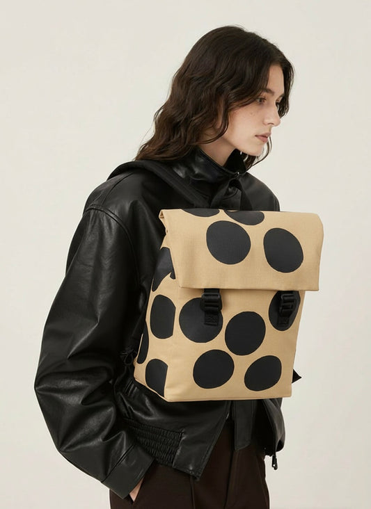 BIG Dots Black - Organic Schulrucksack Bagpack