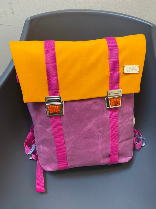 Berry Orange Waxed Canvas Schulranzen
