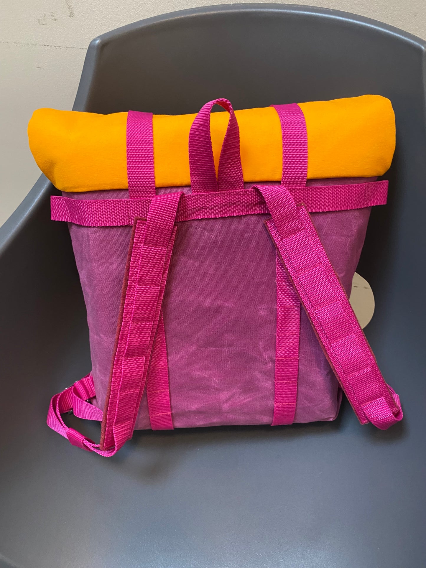 Berry Orange Waxed Canvas Schulranzen