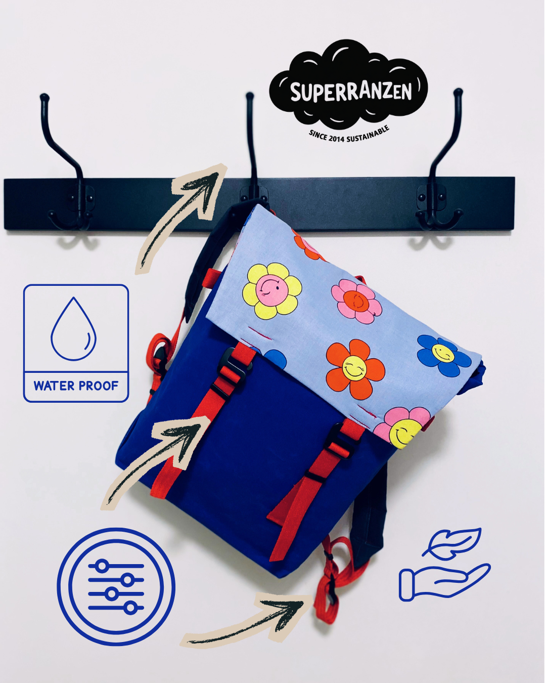 A Flower Schultasche Wasserfest