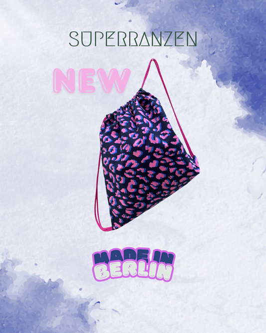 A Berlin Sportbeutel Animal Print Pink-Azur Wasserabweisend