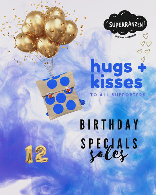 A Anniversaire! BIG DOTS Schultasche Blue Sand