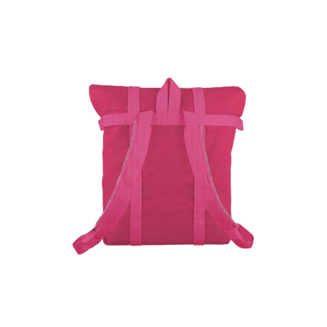Deep Pink Rolltop Schultasche